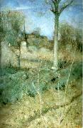 Nils Kreuger mansken motiv fran varberg oil painting
